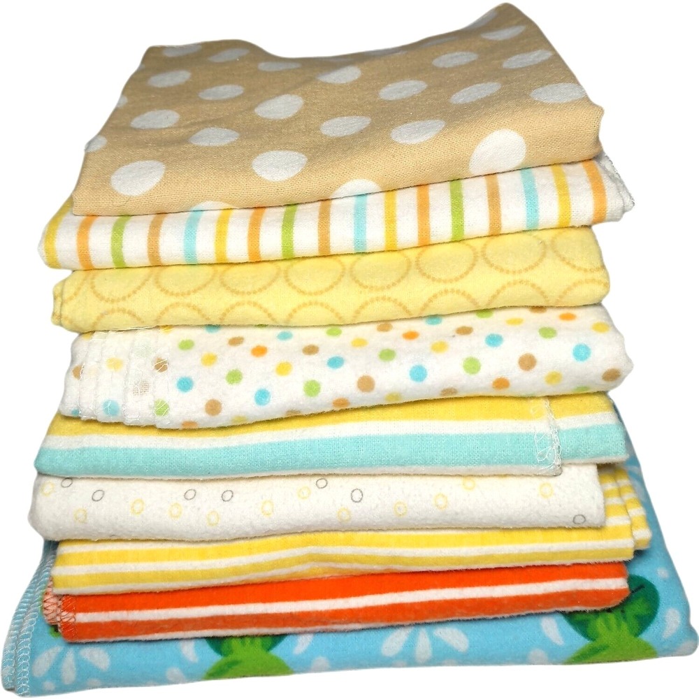 9pc Unisex Baby Receiving Blanket Luvable Friends Child of Mine Polka Dot Stripe